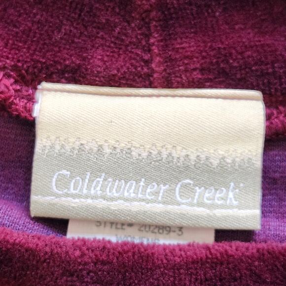 Cold Water Creek Berry Velour Long Sleeve Dress Size X-Large - Picture 3 of 8